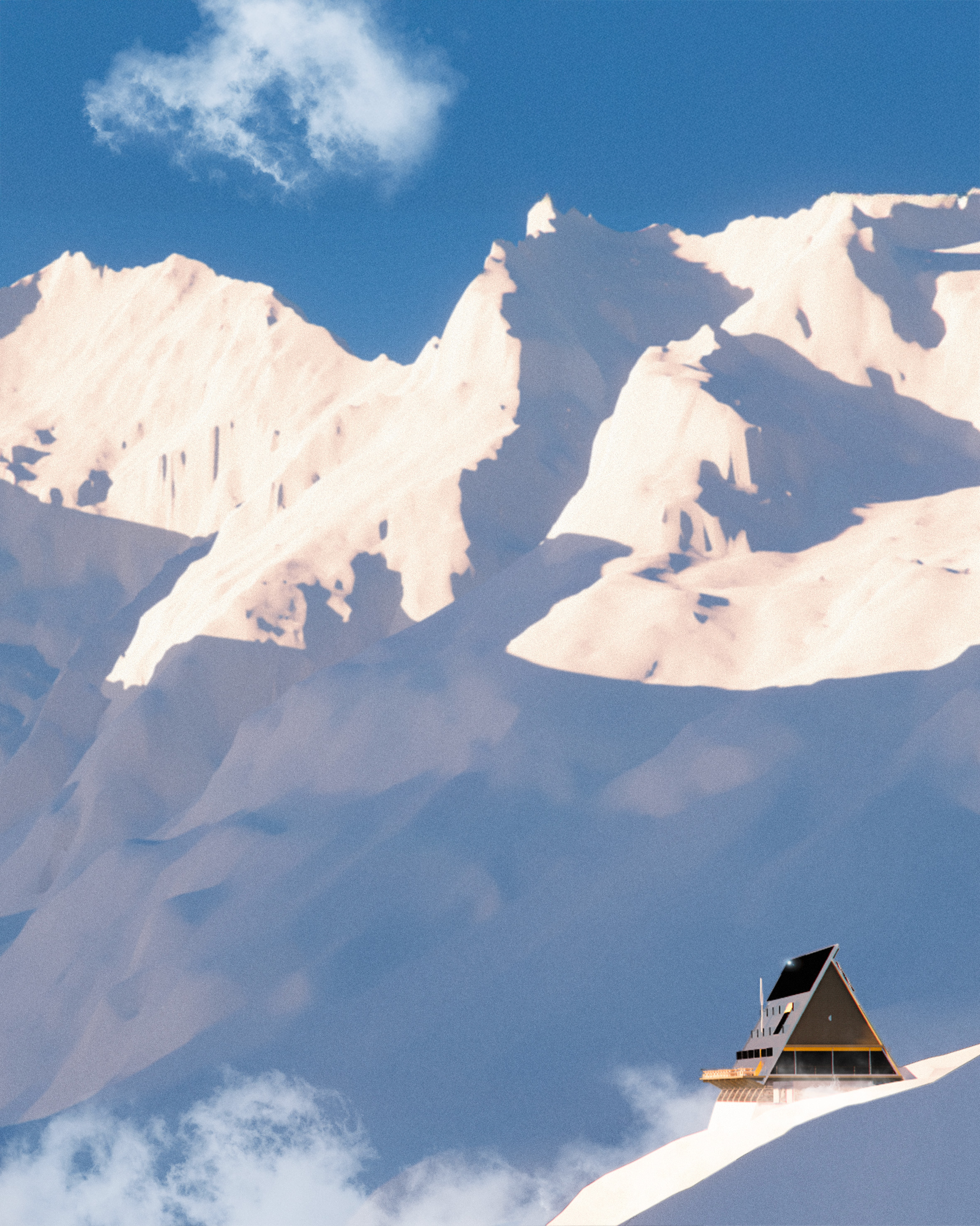Aussenbild mit Berglandschaft