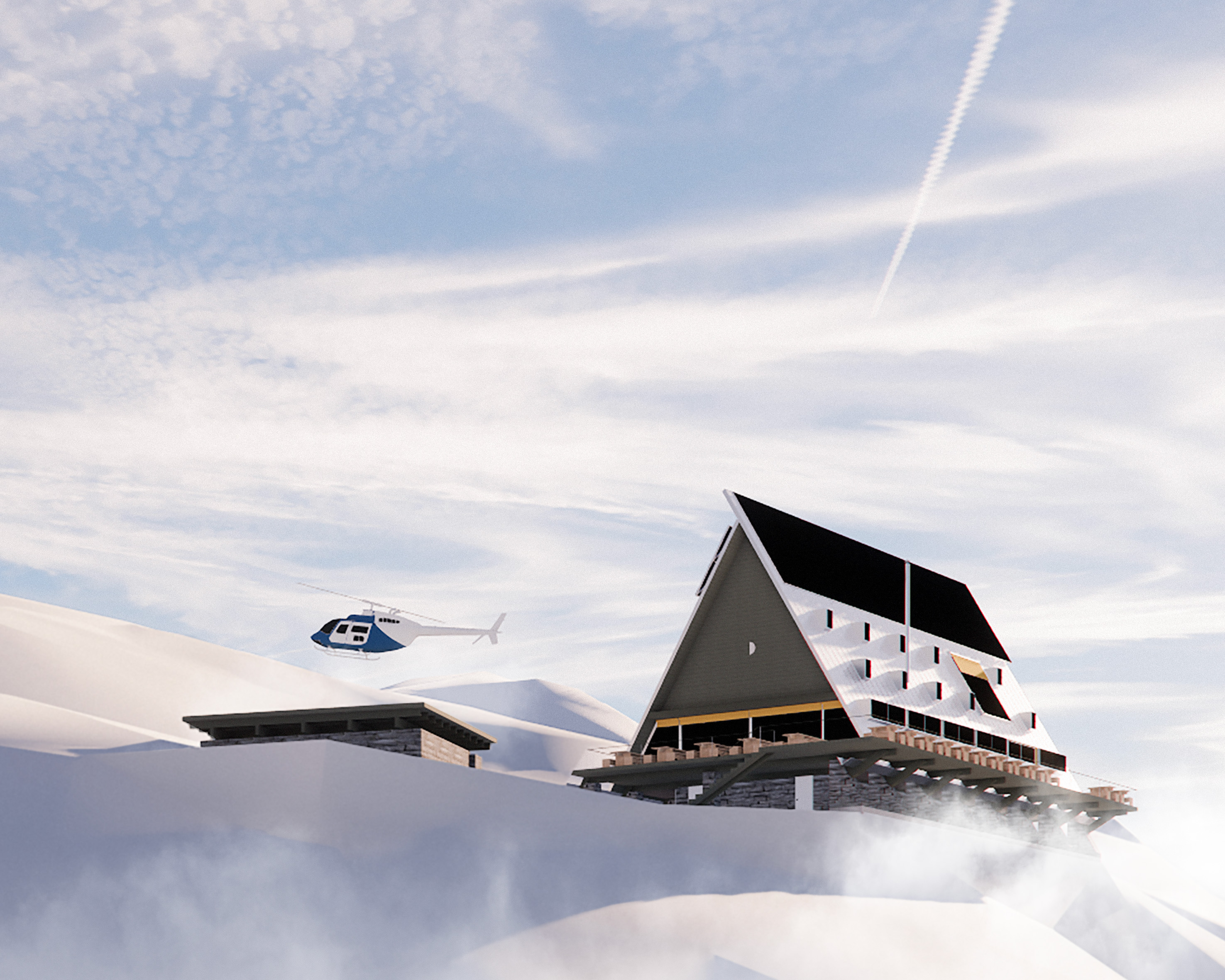 Aussenbild mit Heliport